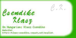 csendike klasz business card